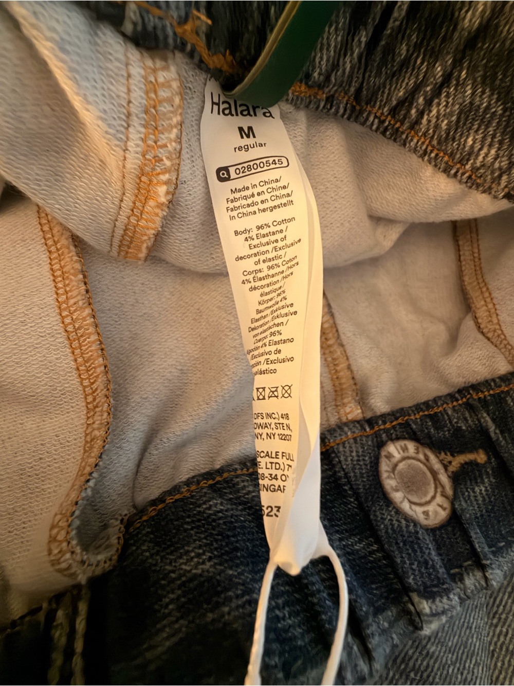 NWT 💙HALARA Women's Wide-Leg Distressed pull on fake Blue Denim Jeans - Picture 8 of 9